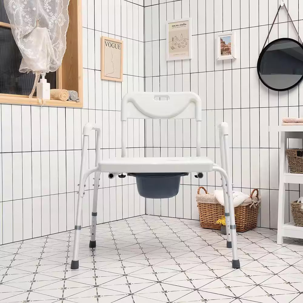 Versatile 3-In-1 Portable Commode: Adjustable Height & Comfortable Design for Home Care