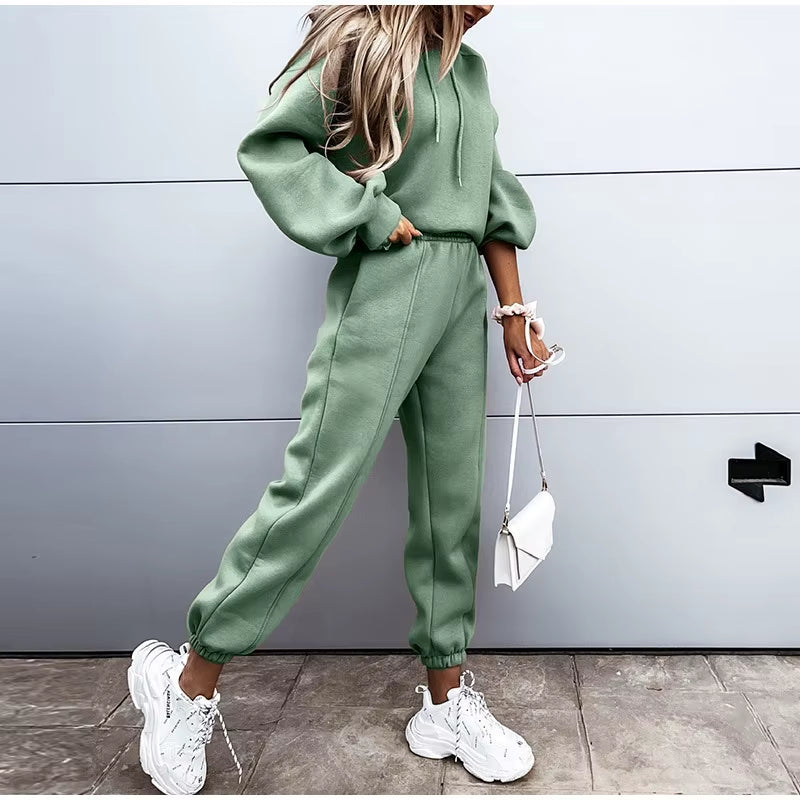 Elevate Your Activewear: 2025 Women's Stylish Long Sleeve Hoodie & Jogging Pants Tracksuit Set