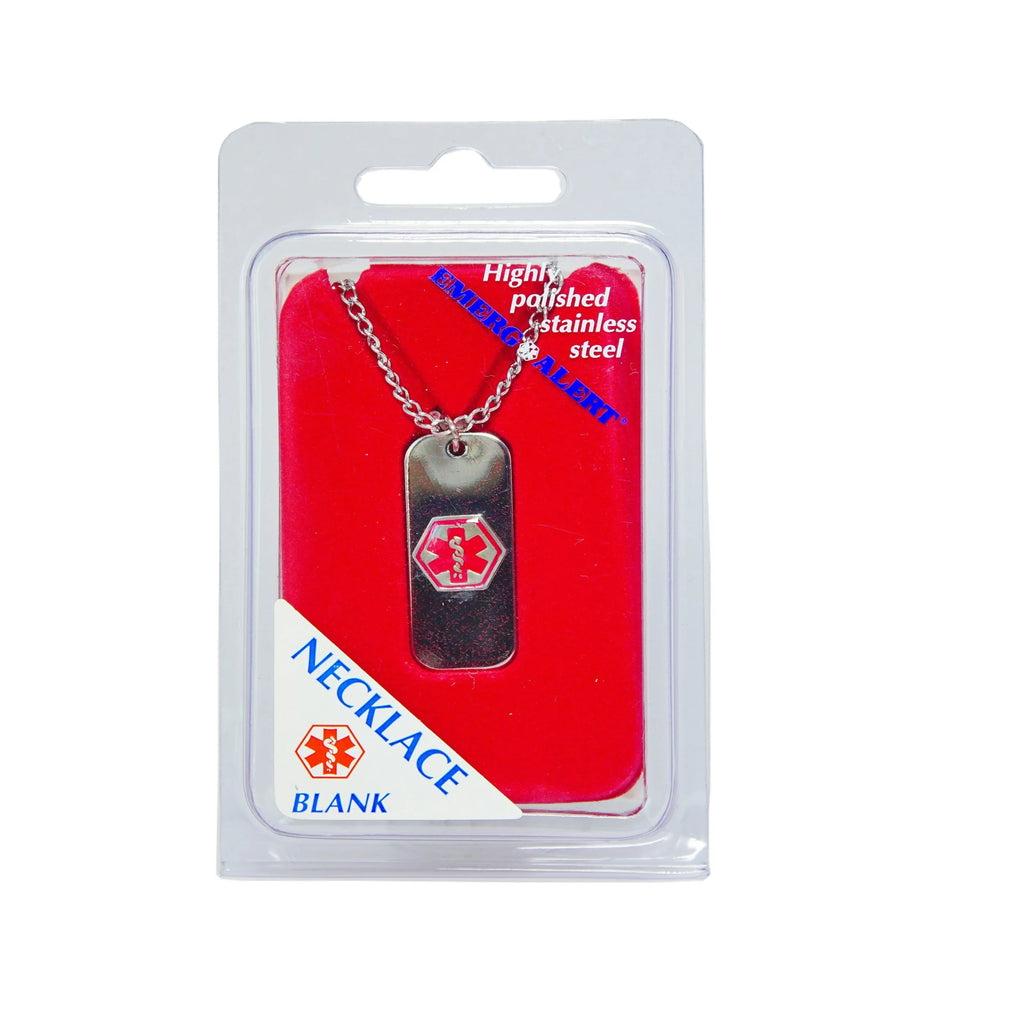 Emerge-Alert Diabetic Medical Necklace - Stylish Stainless Steel Pendant for Safety and Comfort