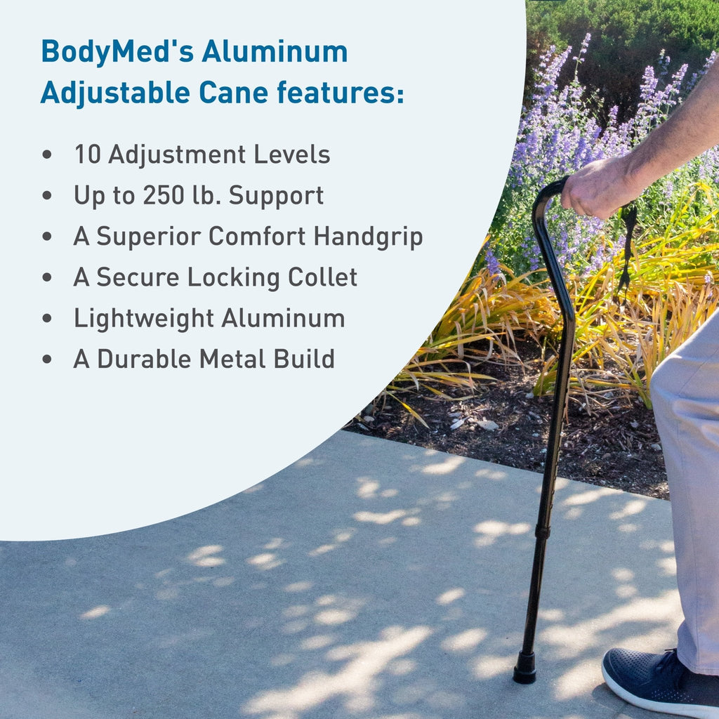 Offset Cane, Aluminum, Adjustable Height