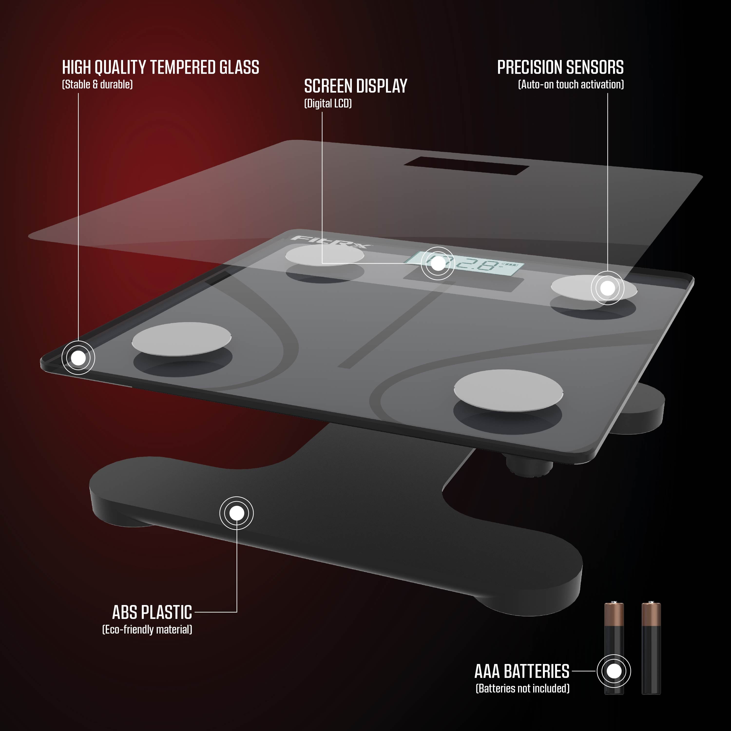 Revolutionize Your Health Journey with the FitRx Smart Bluetooth Scale - Track Weight, BMI & More!