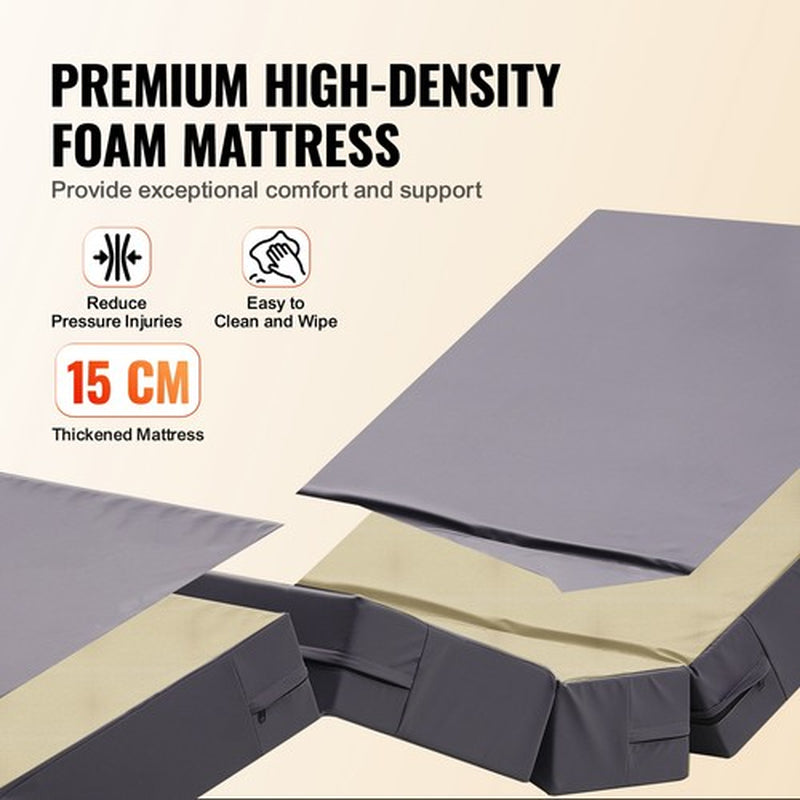 VEVOR Premium 3-Function Full Electric Hospital Bed - Elevate Comfort and Care with 440 lbs Capacity