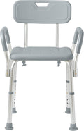 Experience Ultimate Comfort and Safety with Our Adjustable Shower Chair - 350 Lb Capacity, Backrest & Padded Armrests