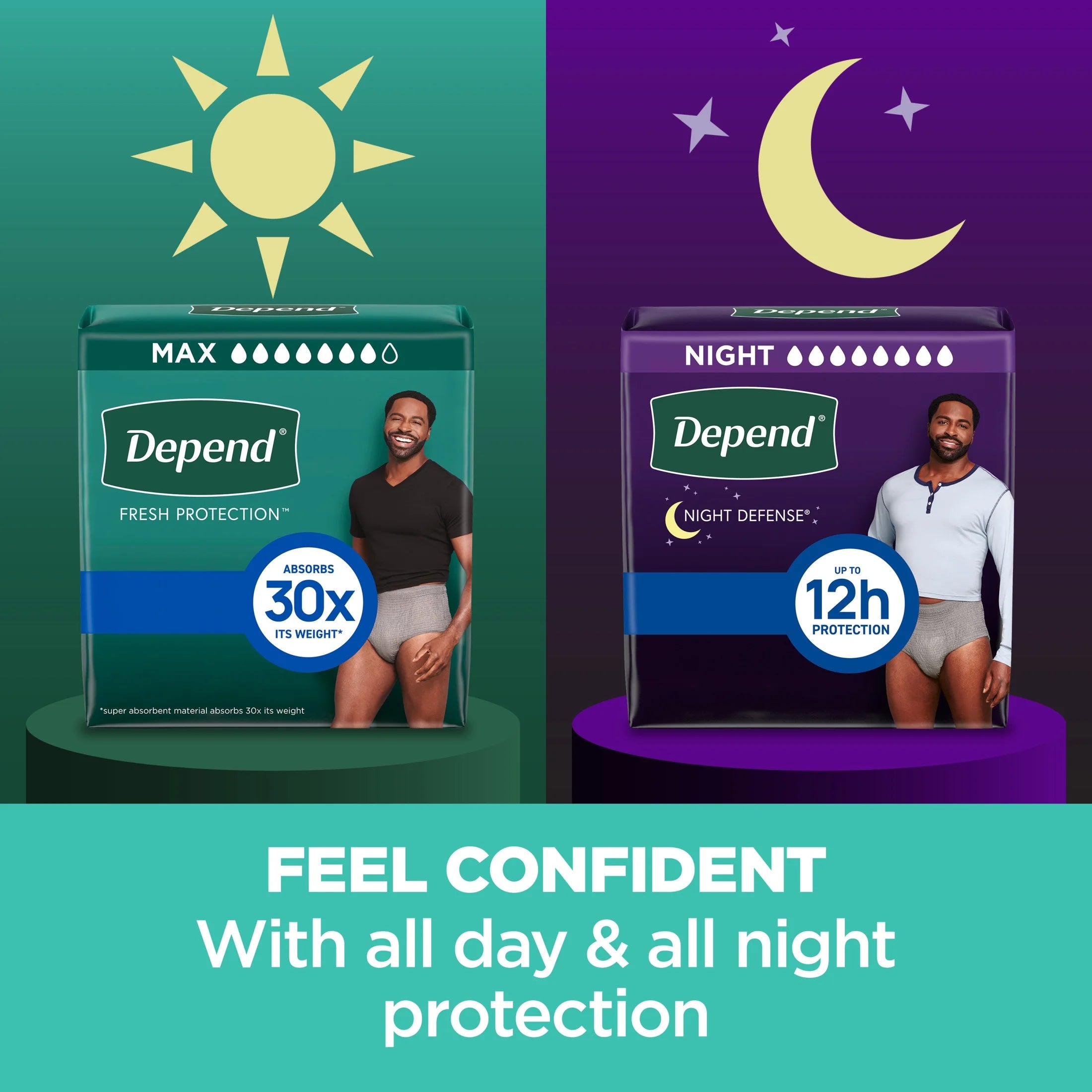 Depend Fresh Protection Incontinence Underwear for Men - Maximum Absorbency, Large Size, 40 Count for Ultimate Comfort and Confidence