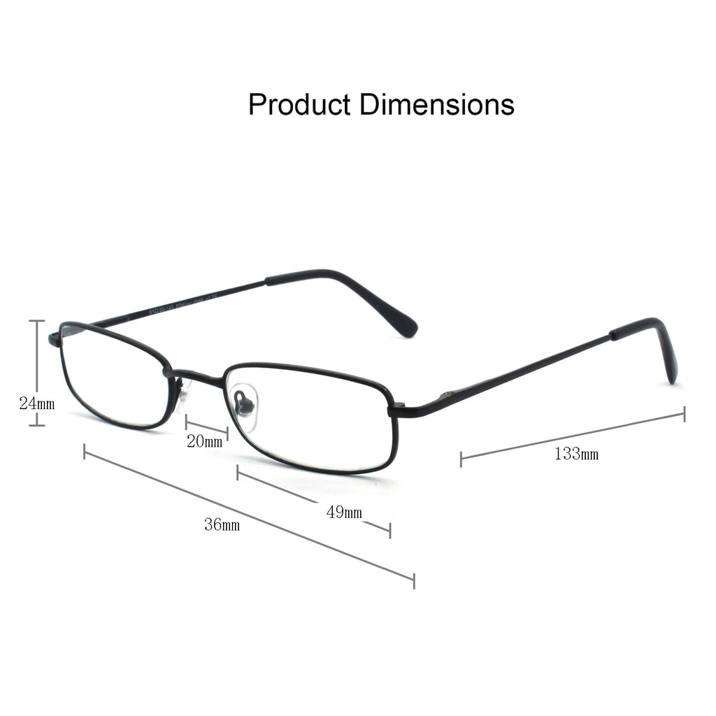 Elevate Your Reading Experience with EYE ZOOM Classic Rectangular Metal Reading Glasses - Stylish and Comfortable +1.00 Strength, Pack of 3 in Sleek Black