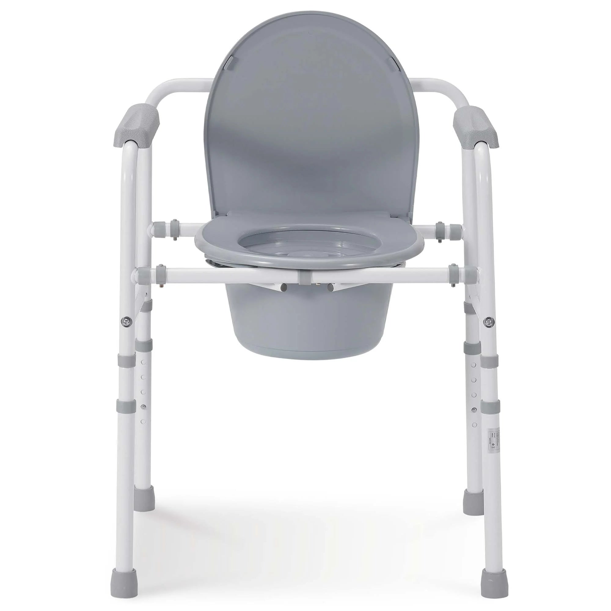 3-In-1 Medical Bedside Commode for Seniors, Portable Toilet Raised Seat, Steel Frame 300 Lb. Weight Capacity