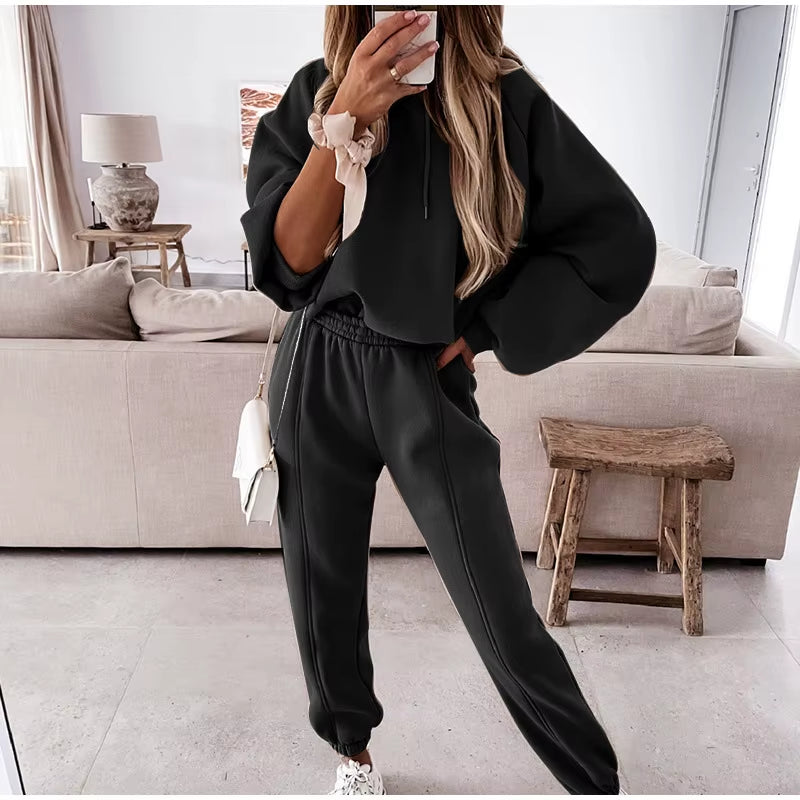 Elevate Your Activewear: 2025 Women's Stylish Long Sleeve Hoodie & Jogging Pants Tracksuit Set