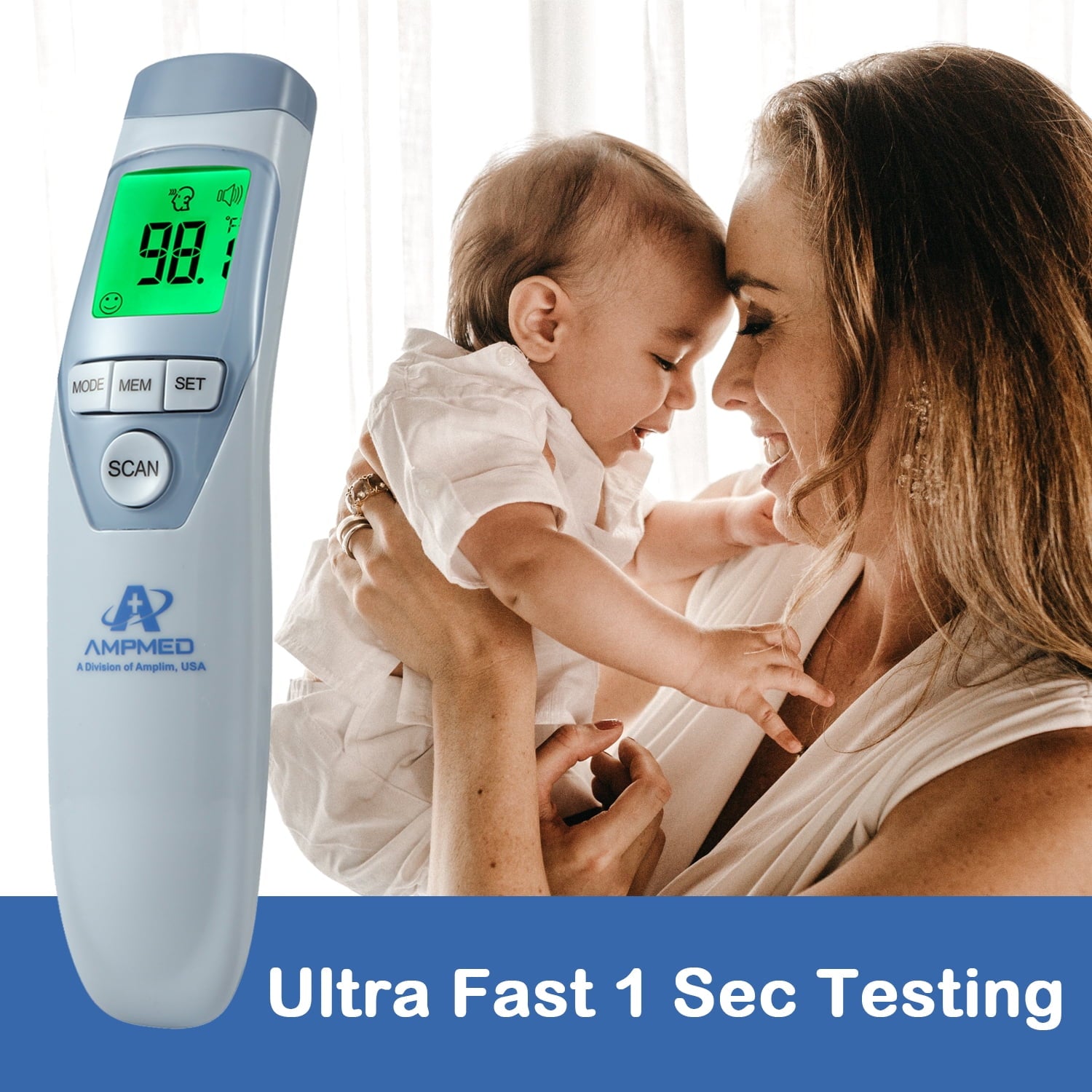 Reliable Non-Contact Digital Thermometer for All Ages - Instant Fever Readings for Adults, Infants, and Kids - FSA HSA Approved