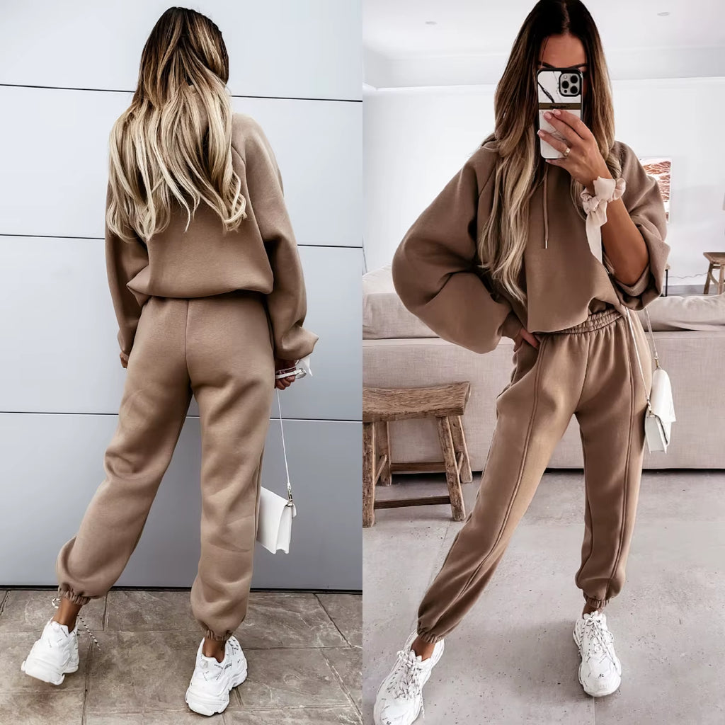 Elevate Your Activewear: 2025 Women's Stylish Long Sleeve Hoodie & Jogging Pants Tracksuit Set