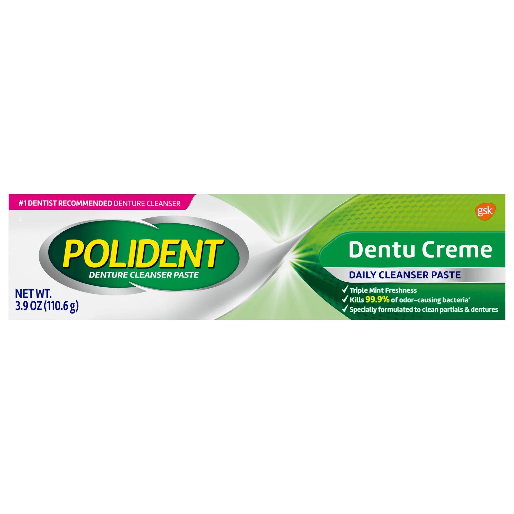 Experience Triple Mint Freshness with Dentu-Creme Denture Cleaner Paste - 3.9 Oz for Ultimate Freshness and Cleanliness