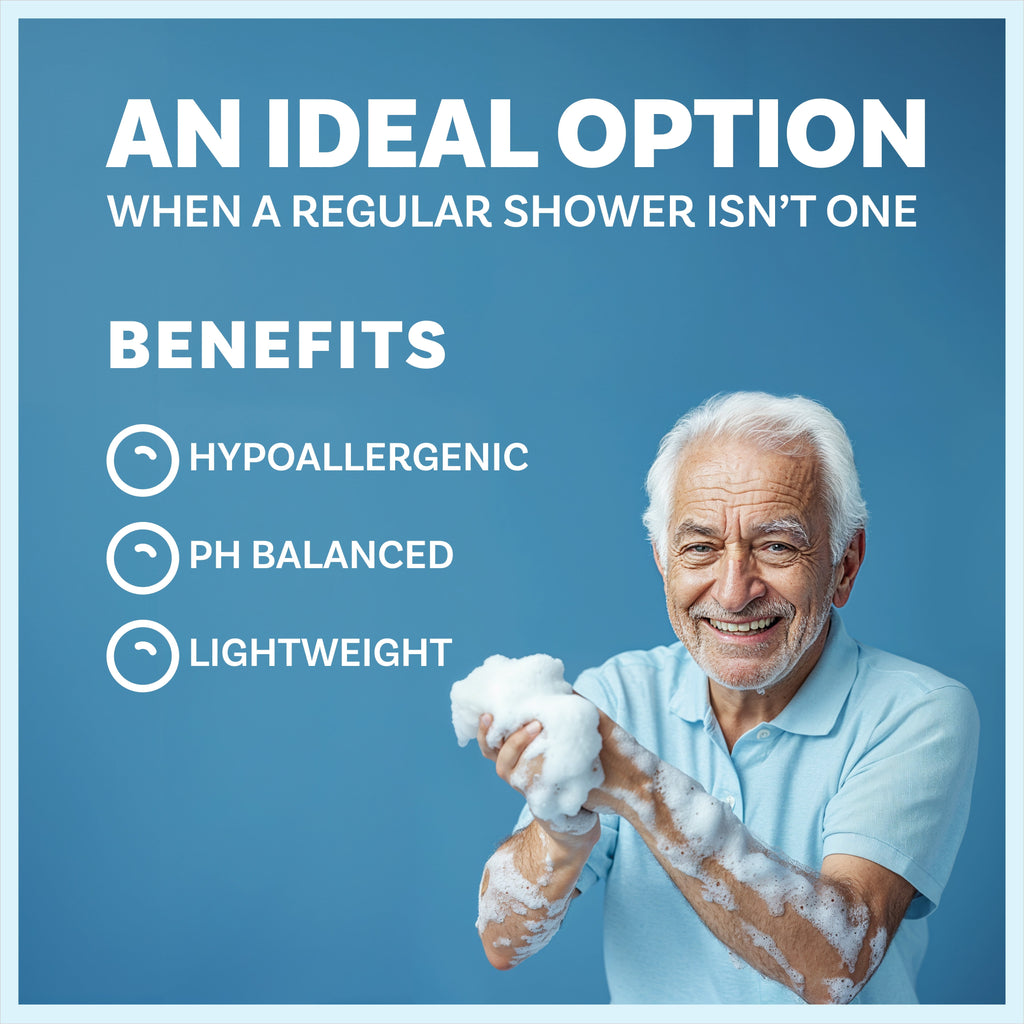 Experience Ultimate Freshness with Scrubzz Rinse Free Bath Sponges - 25 Convenient Wipes in One Pack