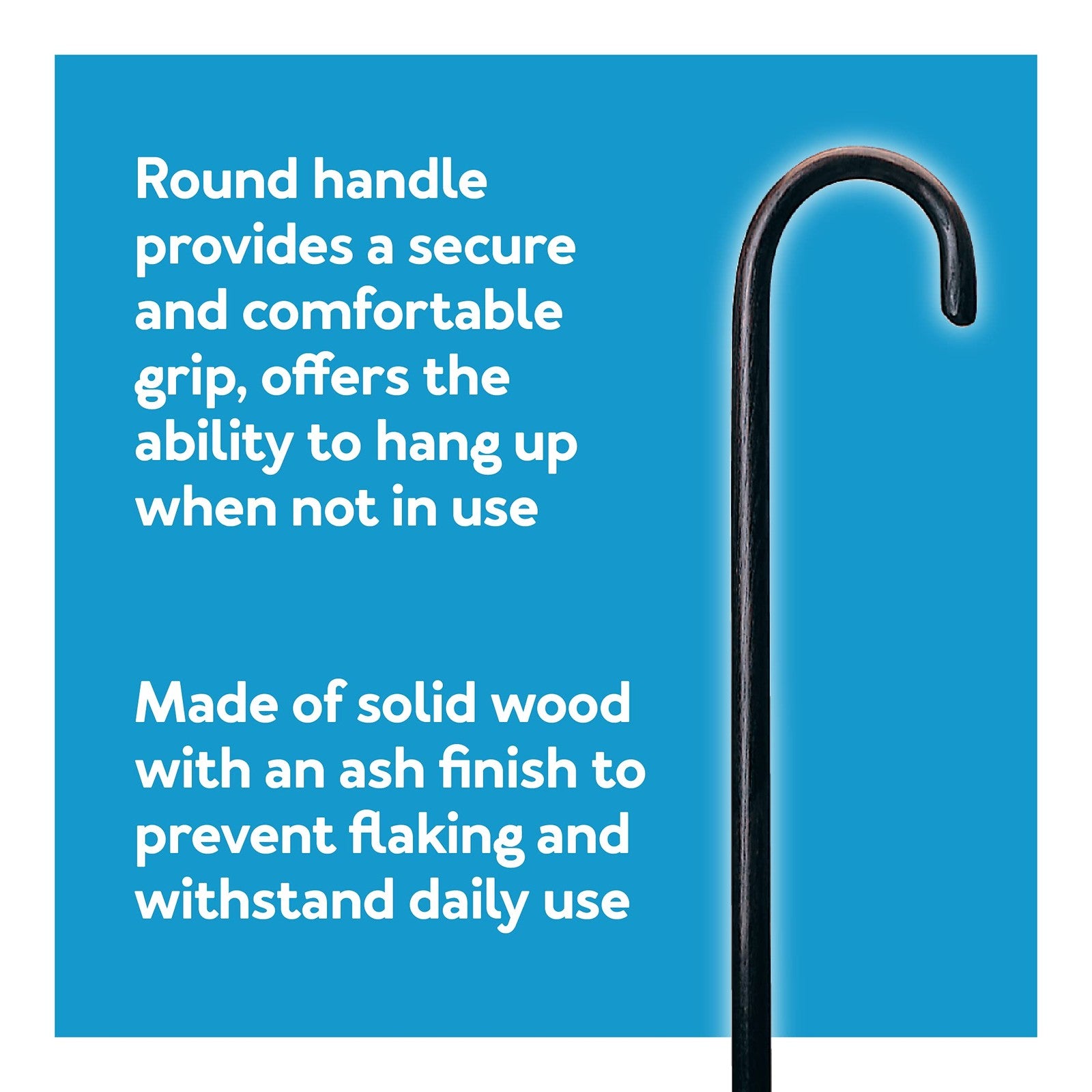 Experience Unmatched Support with the Carex Natural Ash Wooden Walking Cane - Sturdy Round Handle Design