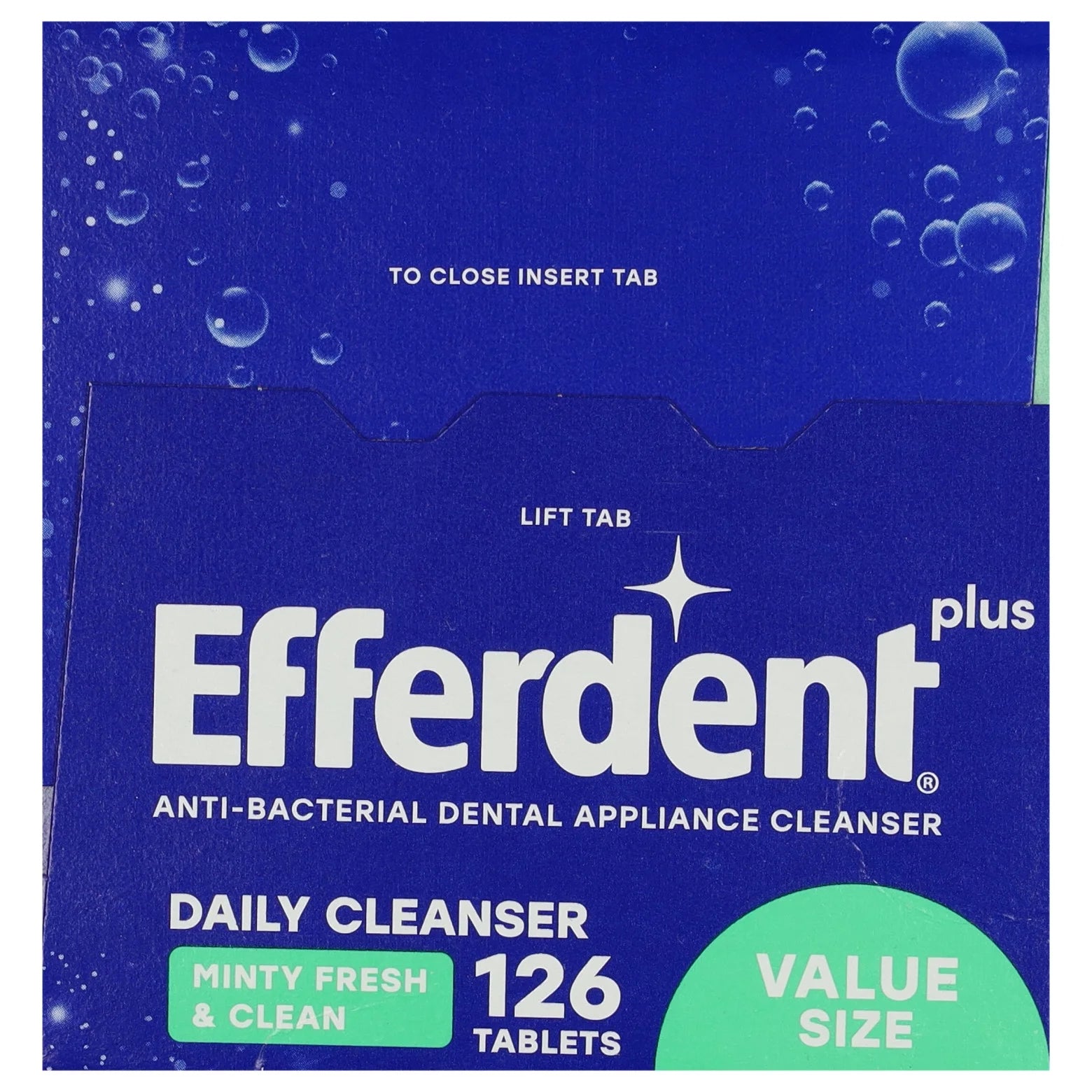 Efferdent Minty Fresh & Clean Retainer & Denture Cleaner Tablets - 126 Count for Ultimate Freshness and Odor Control
