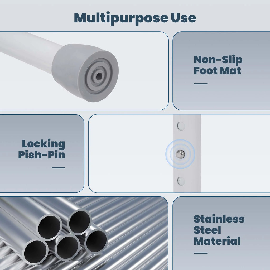 3-In-1 Medical Bedside Commode for Seniors, Portable Toilet Raised Seat, Steel Frame 300 Lb. Weight Capacity