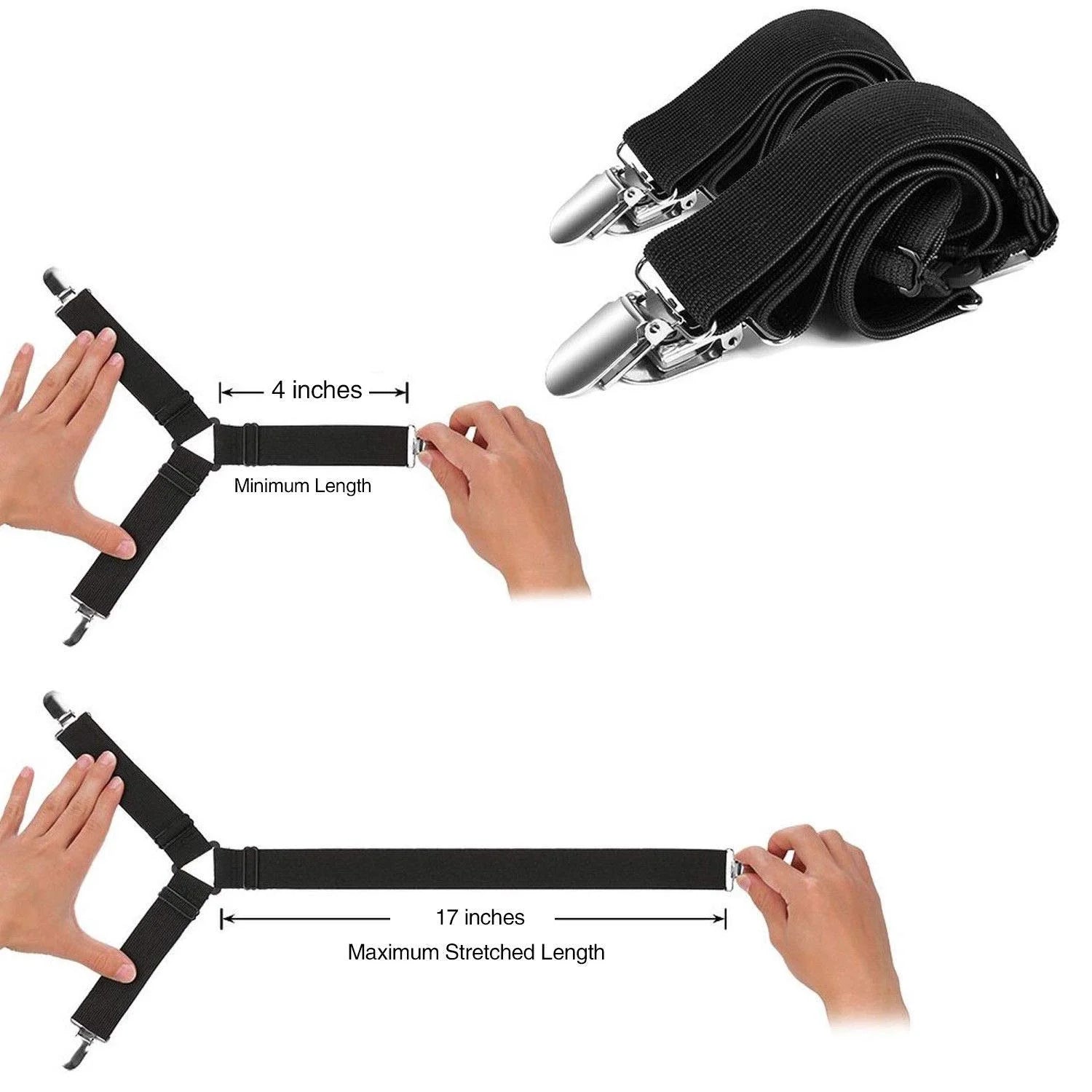 Secure Your Sheets with 4 Adjustable Bed Sheet Fasteners - Innovative Triangular Clips for a Tidy and Tension-Free Sleep Experience