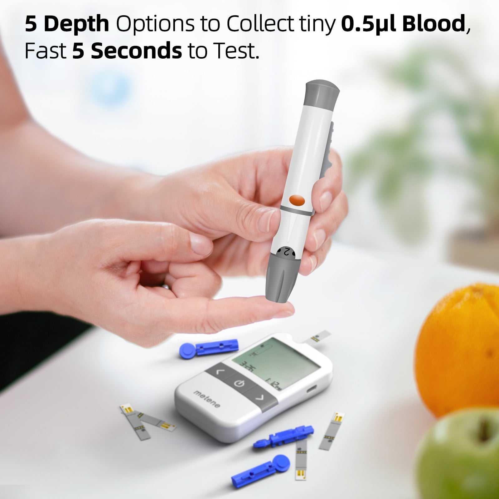 AGM-513S Complete Blood Glucose Monitoring Kit - Accurate, Fast Results with 100 Test Strips and Lancets