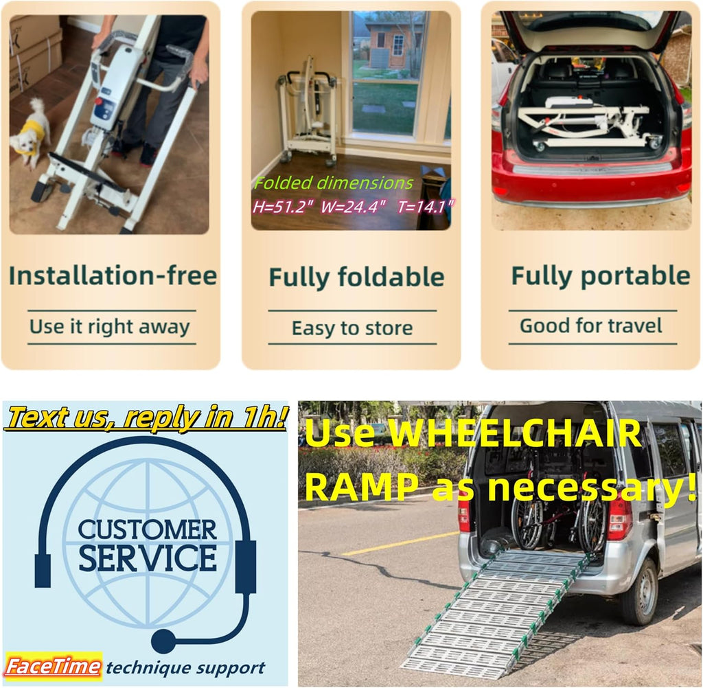 Revolutionary 3-In-1 Electric Patient Lift with Luxury High-Back Toilet Sling - Effortless Transfers for Up to 450Lbs