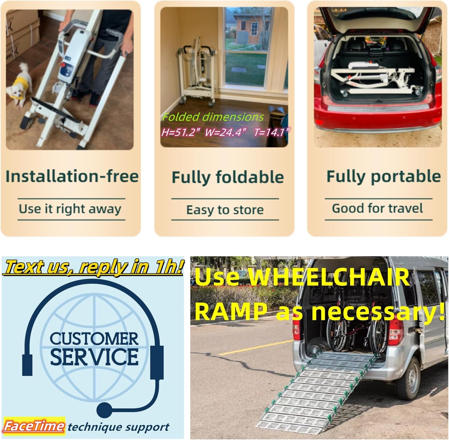 Revolutionary 3-In-1 Electric Patient Lift with Luxury High-Back Toilet Sling - Effortless Transfers for Up to 450Lbs