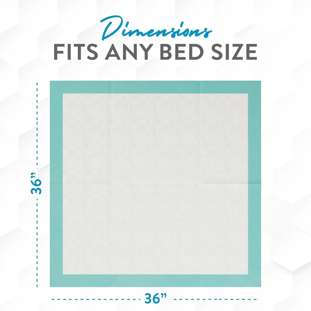 Extra Large Super Absorbent Disposable Bed Pads for Incontinence - 36" x 36" Ultra Thick Chux for Maximum Protection