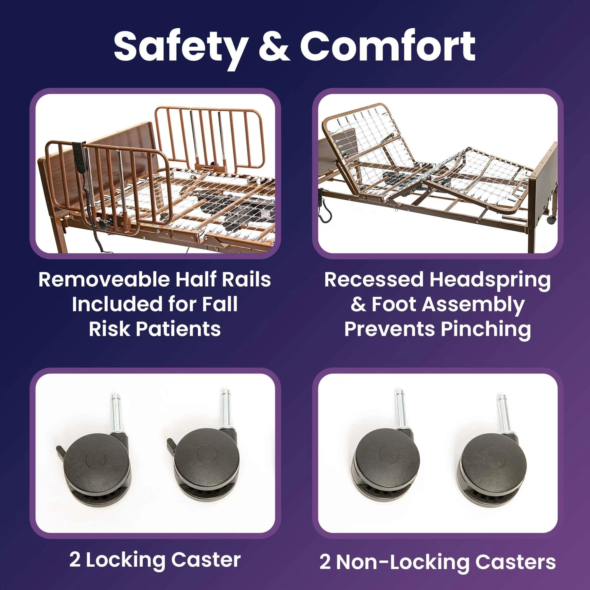 Transform Your Care Experience with the Full Electric Hospital Bed Package - Complete with Memory Foam Mattress, Safety Rails, and Easy Remote Control